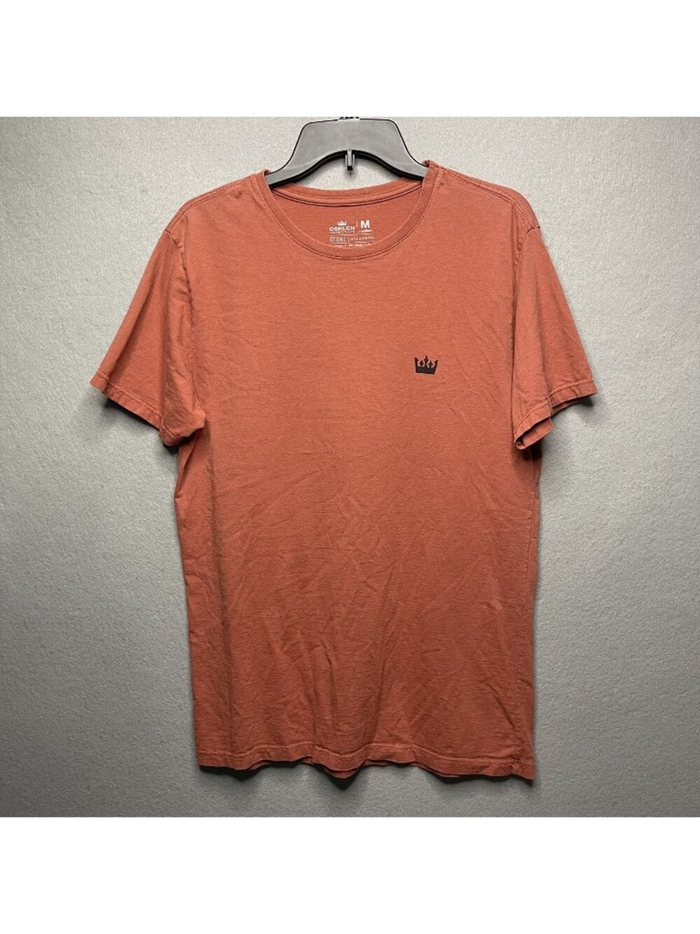 Osklen Mens Stone Crown Graphic T-Shirt Medium Rust Orange Well-Worn Feel